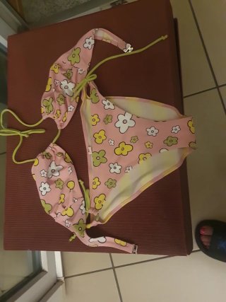 Bikini Roberta rosa fiori tg 3