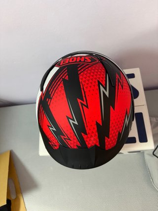 Casco Moto SHOEI Negro Rojo Blanco