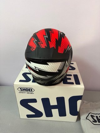 Casco Moto SHOEI Negro Rojo Blanco