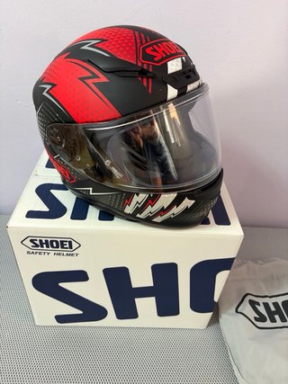 Casco Moto SHOEI Negro Rojo Blanco