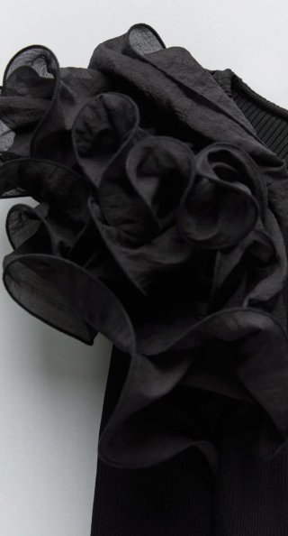 Top Zara cruzado organza negro