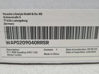 Porsche 911 RSR Goodbye 1/43 WAP0209040RRSR