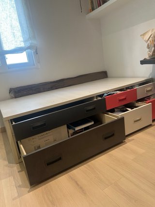 Cama 100x200 con 6 cajones