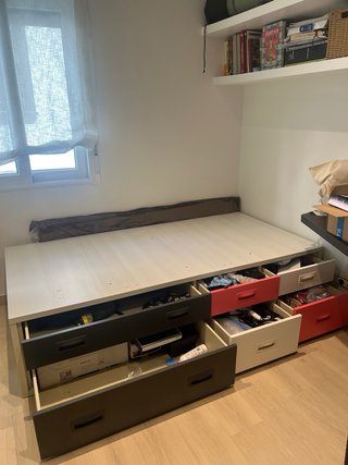 Cama 100x200 con 6 cajones