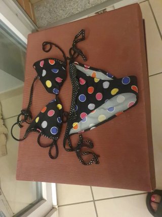 Bikini Roberta nero pois colorati tg 3