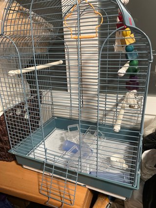 Jaula para pájaros azul