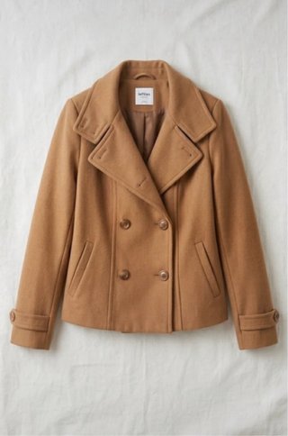 Abrigo paño camel marinero Lefties