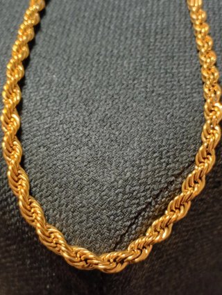 Cadena Cordón Chapada en 3 micras deOro