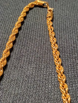 Cadena Cordón Chapada en 3 micras deOro