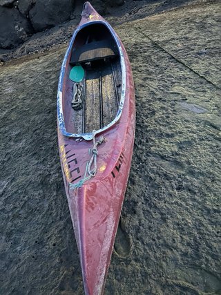 Canoa canadiense de fibra de vidrio