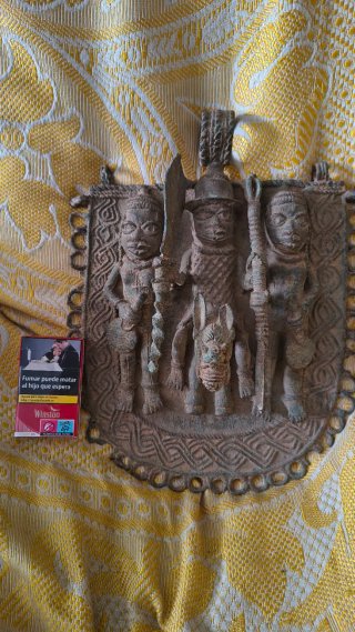 Placa relieve de bronce, BENÍN AFRICA