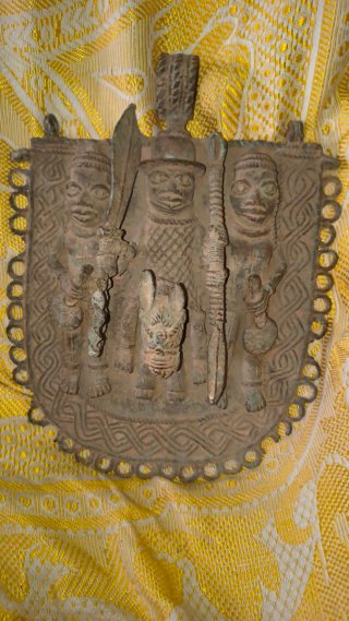 Placa relieve de bronce, BENÍN AFRICA