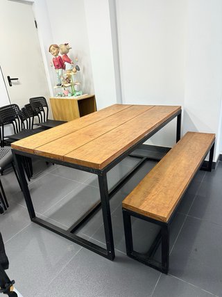 Mesa Comedor Industrial Madera y Metal