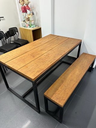 Mesa Comedor Industrial Madera y Metal