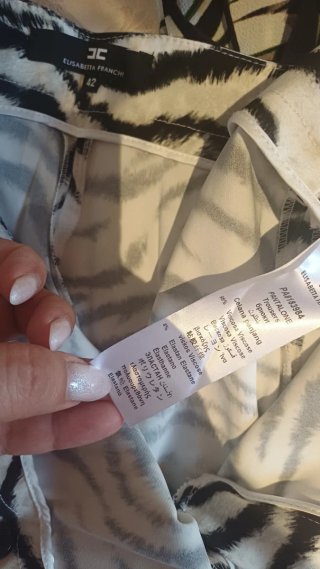Pantalone beige e nero  fantasia zebrato