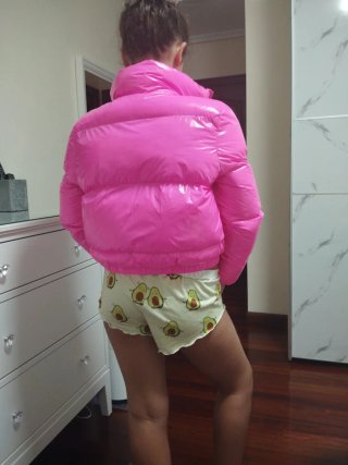 Plumífero rosa Shein talla XS