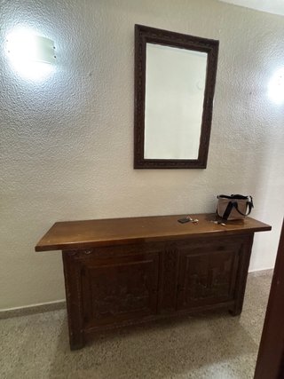 Mueble recibidor y espejo madera