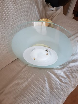 Lámpara Vintage Cristal y Metal Dorado