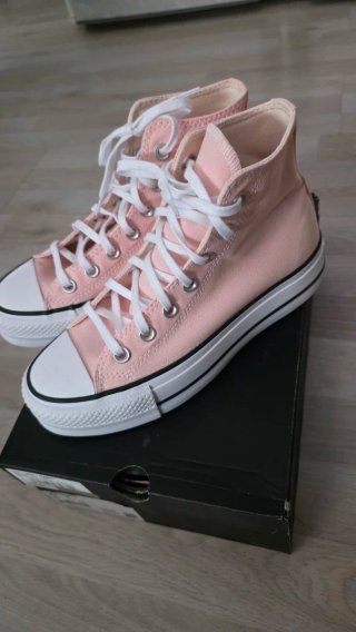 Converse plataforma rosa