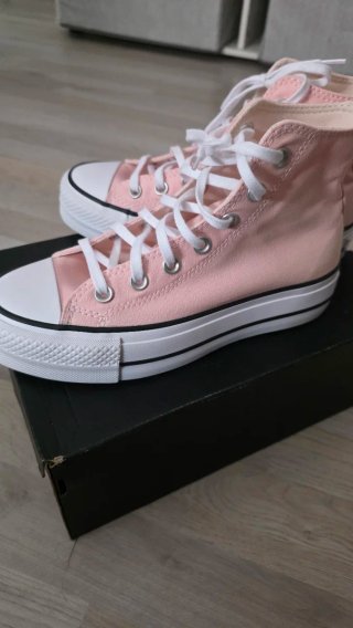 Converse plataforma rosa