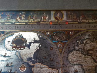 Cuadro Mapa Mundial Blaeu Dorado