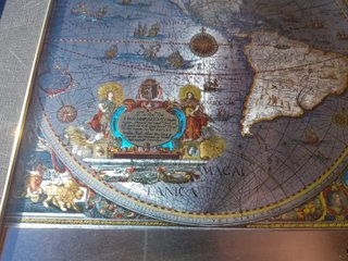 Cuadro Mapa Mundial Blaeu Dorado