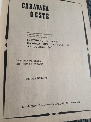 Novela antigua Caravana del Oeste