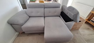 Sofá Azul grisaceo convertible en cama de 105 cms