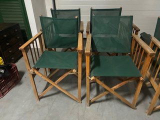 Sillas de director plegables de madera y tela