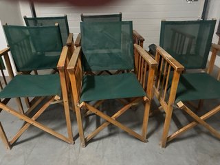 Sillas de director plegables de madera y tela