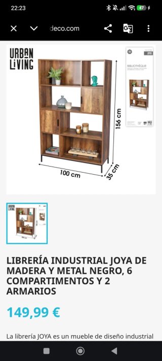 Librería - Estantería (Madera y Metal)