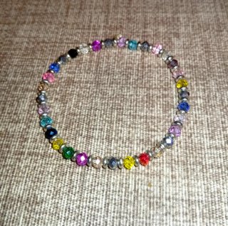 Pulsera de cristal brillante multicolor