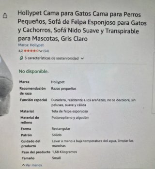 Cama/Sofá para Perros o Gatos Hollypet talla Small
