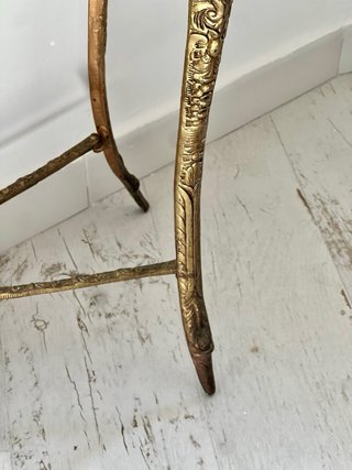 Consola Antigua de Bronce y Mármol Blanco 75x33