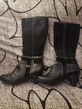Botas altas negras piel T-39