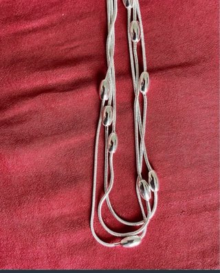 Collar Plata 925 con Cuentas Ovaladas