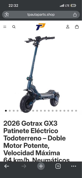 Patinete Eléctrico Gotrax GX3 Todoterreno