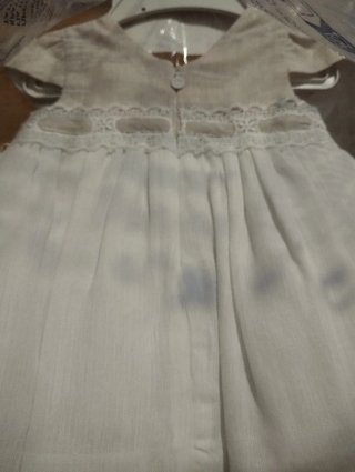 Vestido Mayoral 2-4 meses Lino Blanco