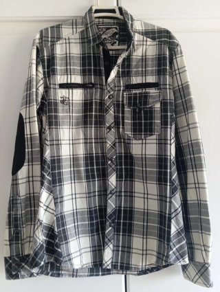 Camisa de franela a cuadros hombre