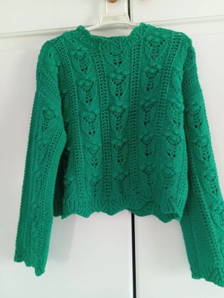 Jersey de lana verde mujer