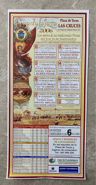 Lote 10 carteles corridas de toros