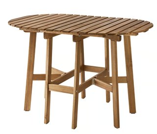 Mesa plegable madera exterior + 2 sillas