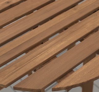 Mesa plegable madera exterior + 2 sillas