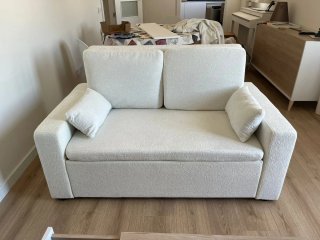 Sofá Cama Blanco Tela