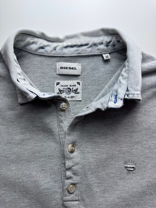 Polo Diesel Gris Cuello denim Talla M