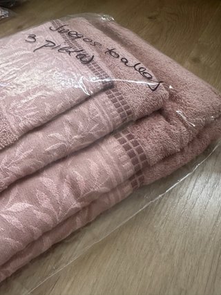 Juego de toallas rosa 3 piezas