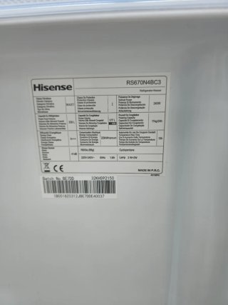 Nevera Americana marca Hisense No Frost