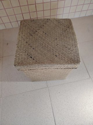2 Cajas Organizadoras Mimbre Beige/Marrón