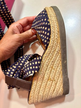 Sandalias cuña esparto estampadas T38