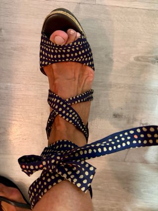 Sandalias cuña esparto estampadas T38